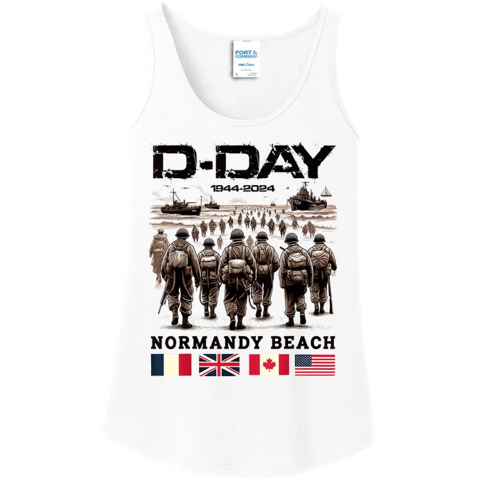 Dday 80th Anniversary Normandy Beach Landing History 1944 Ladies Essential Tank