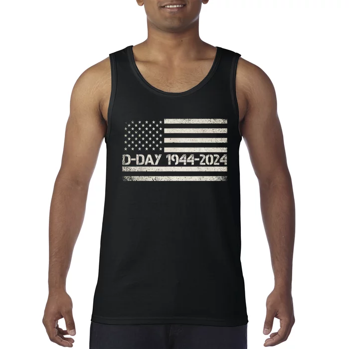 Dday 80th Anniversary 19442024 Normandy Us Flag D Day Tank Top