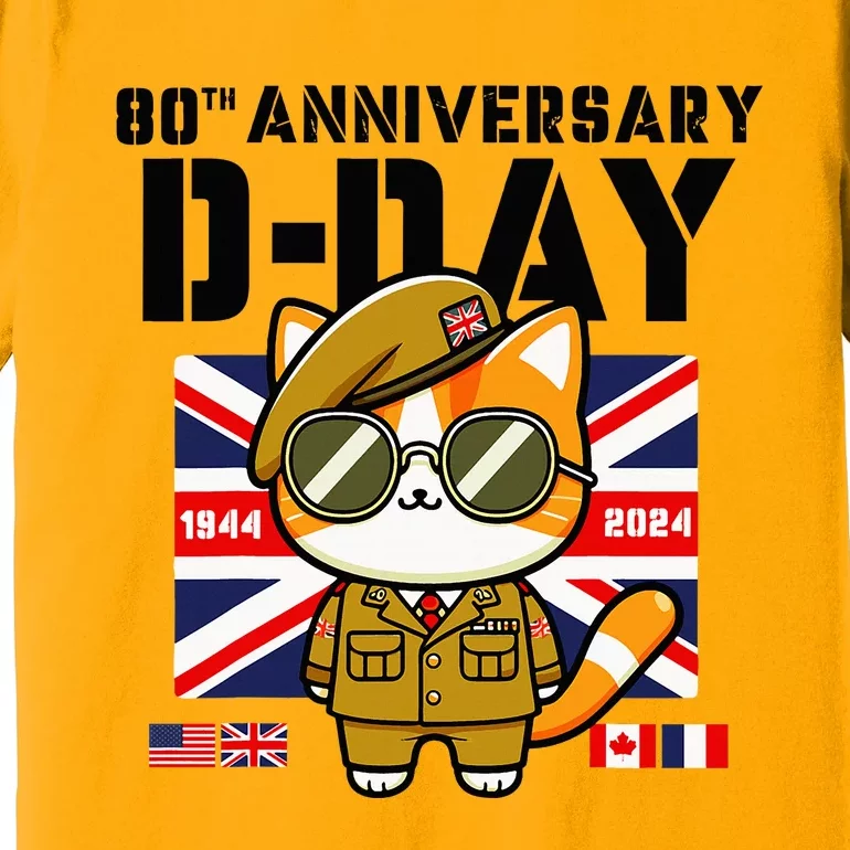 Dday 80th Anniversary Flag Normandy Landing Dday Flags Premium T-Shirt