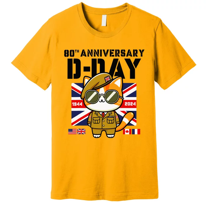 Dday 80th Anniversary Flag Normandy Landing Dday Flags Premium T-Shirt