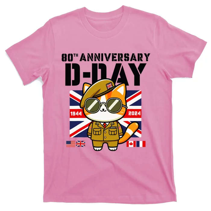 Dday 80th Anniversary Flag Normandy Landing Dday Flags T-Shirt