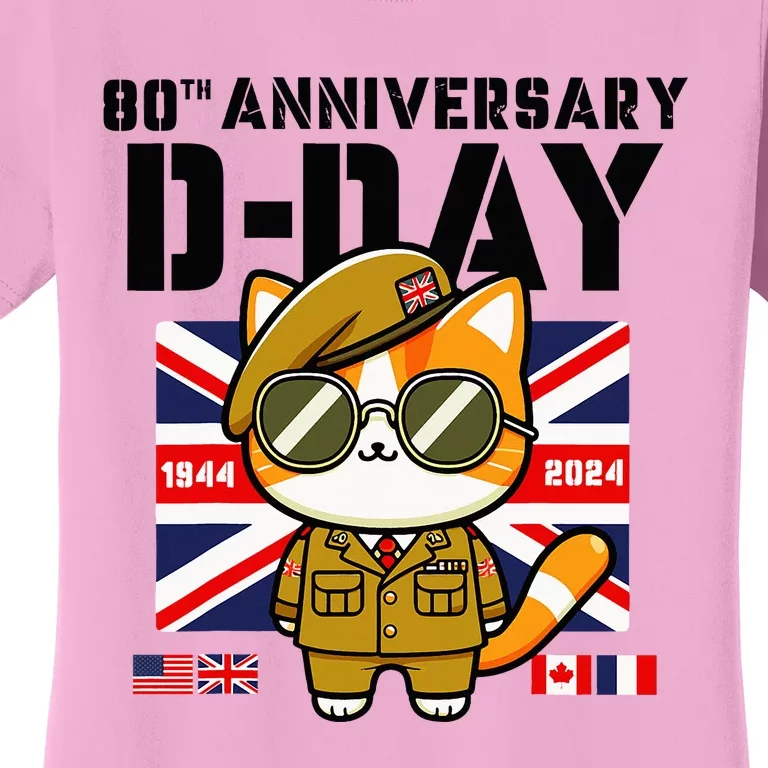 Dday 80th Anniversary Flag Normandy Landing Dday Flags Women's T-Shirt