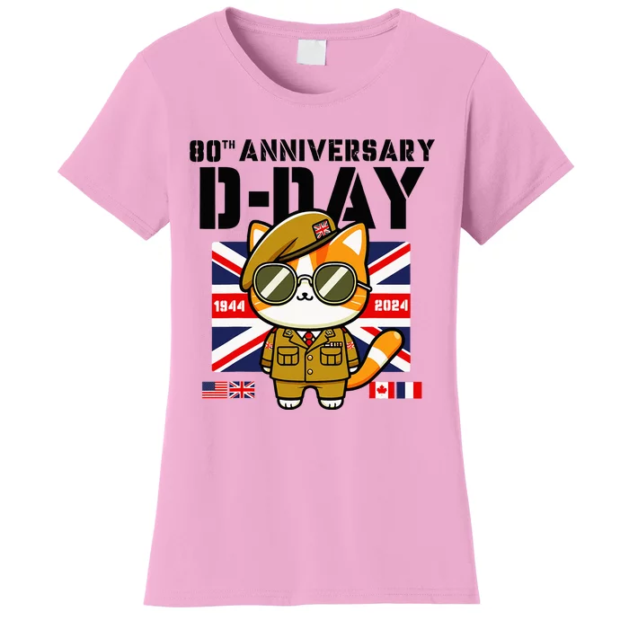 Dday 80th Anniversary Flag Normandy Landing Dday Flags Women's T-Shirt