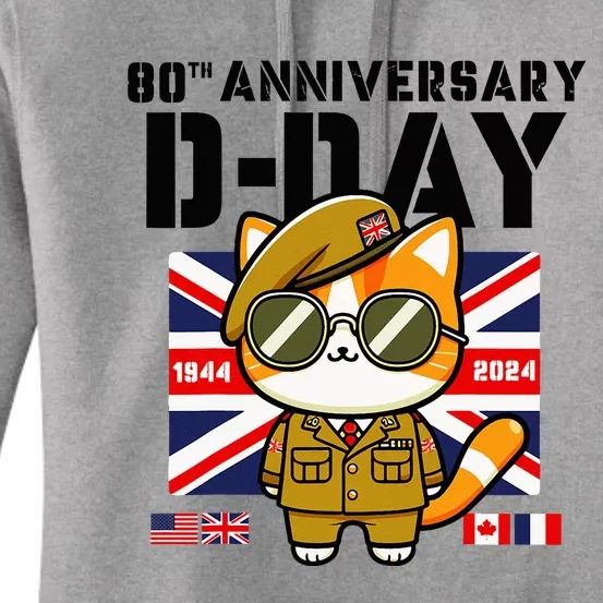 Dday 80th Anniversary Flag Normandy Landing Dday Flags Women's Pullover Hoodie