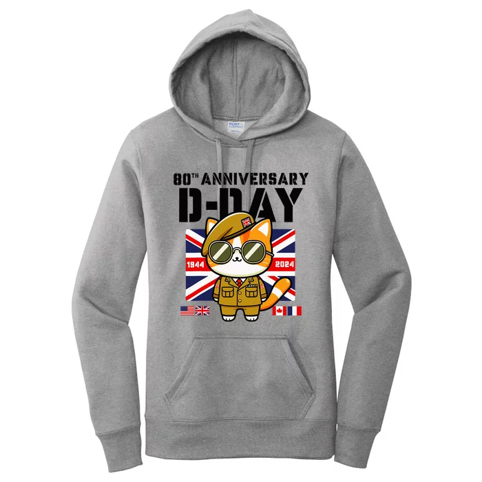 Dday 80th Anniversary Flag Normandy Landing Dday Flags Women's Pullover Hoodie