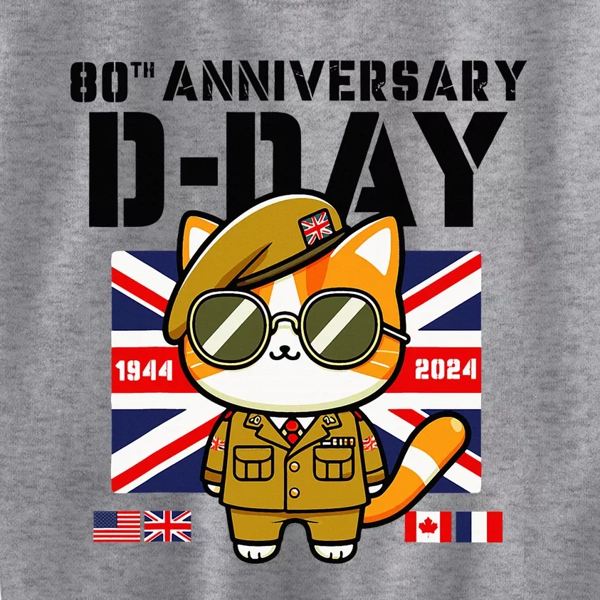 Dday 80th Anniversary Flag Normandy Landing Dday Flags Kids Sweatshirt