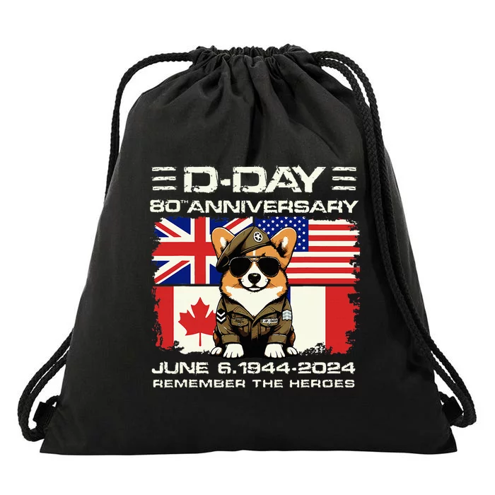 Dday 80th Anniversary Normandy Beachdog D Day Landing Drawstring Bag