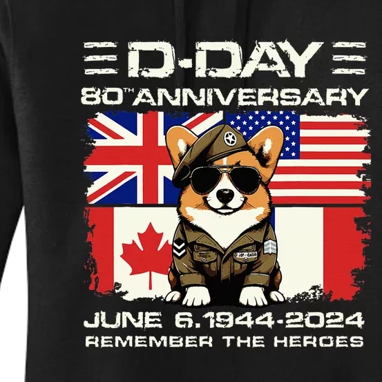 Dday 80th Anniversary Normandy Beachdog D Day Landing Women's Pullover Hoodie