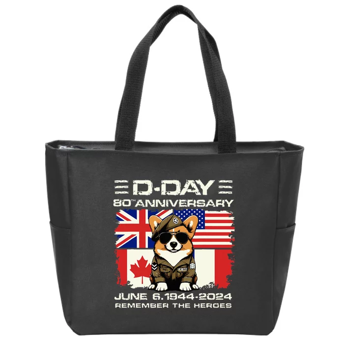 Dday 80th Anniversary Normandy Beachdog D Day Landing Zip Tote Bag