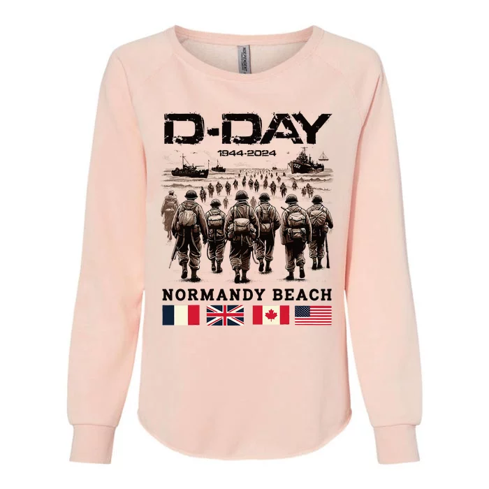 Dday 80th Anniversary Normandy Beach Landing History 1944 Womens California Wash Sweatshirt