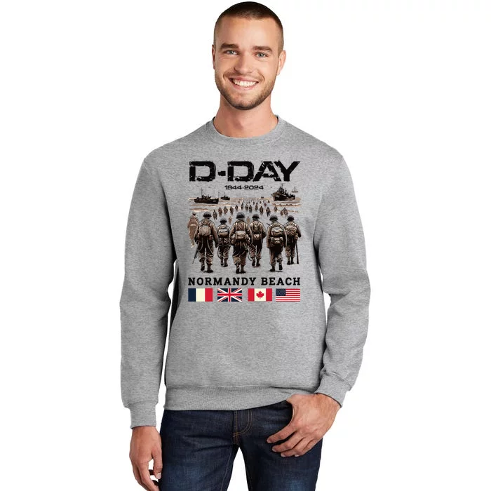 Dday 80th Anniversary Normandy Beach Landing History 1944 Tall Sweatshirt