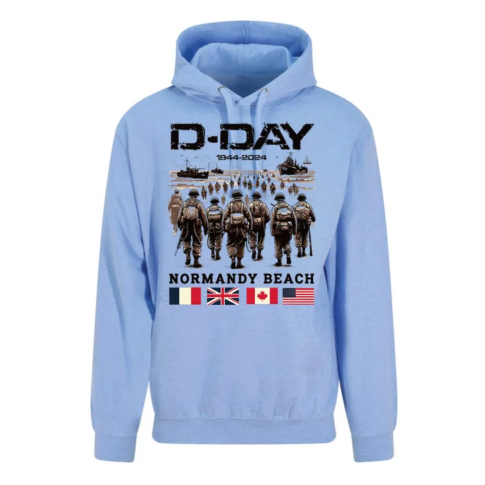 Dday 80th Anniversary Normandy Beach Landing History 1944 Unisex Surf Hoodie