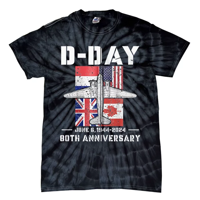 Dday 80th Anniversary Normandy Beach Landing History 1944 Tie-Dye T-Shirt