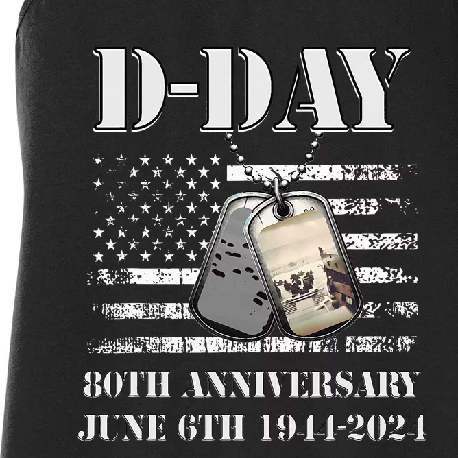 Dday 80th Anniversary June 6th 1944 2024 Normandy Landing Women's Racerback Tank