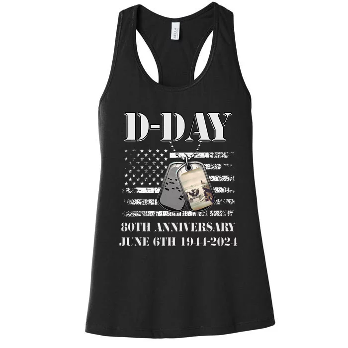 Dday 80th Anniversary June 6th 1944 2024 Normandy Landing Women's Racerback Tank