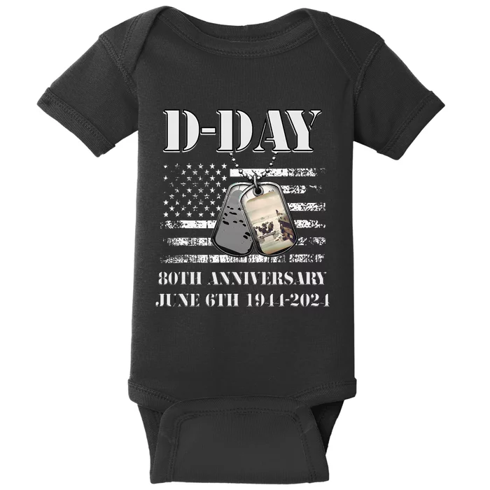 Dday 80th Anniversary June 6th 1944 2024 Normandy Landing Baby Bodysuit