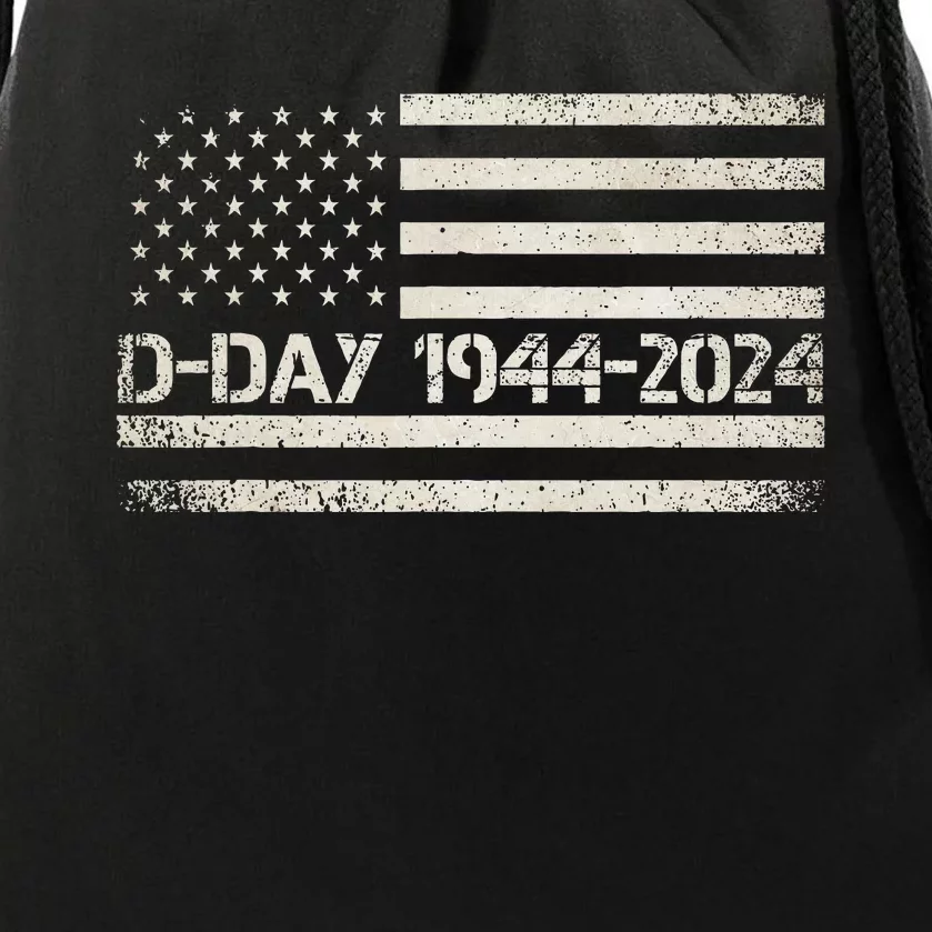 Dday 80th Anniversary 19442024 Normandy Us Flag D Day Drawstring Bag