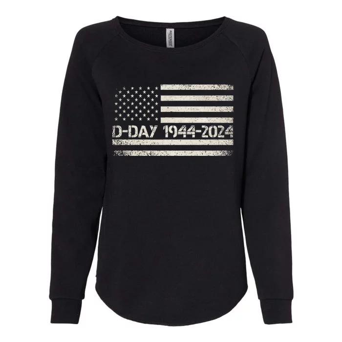 Dday 80th Anniversary 19442024 Normandy Us Flag D Day Womens California Wash Sweatshirt