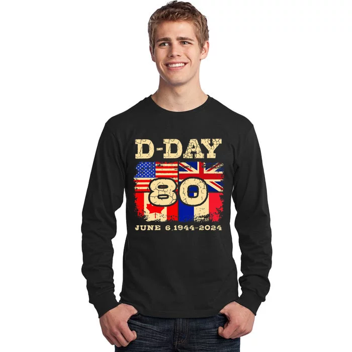 Dday 80th Anniversary Normandy Honoring Those Who Gave All Tall Long Sleeve T-Shirt