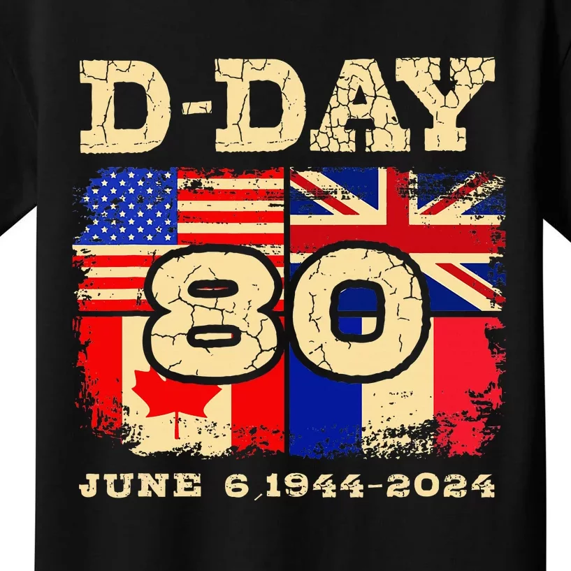 Dday 80th Anniversary Normandy Honoring Those Who Gave All Kids T-Shirt