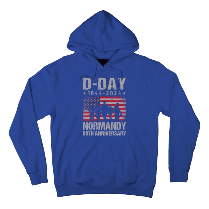 Dday 80th Anniversary 19442024 Normandy Us Flag Hoodie