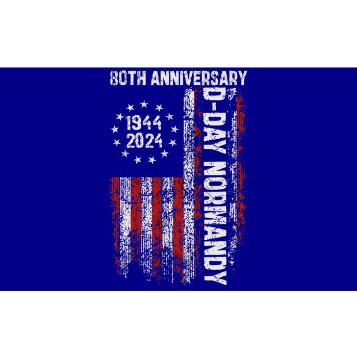 Dday 80th Anniversary American Flag 1944 Normandy Bumper Sticker