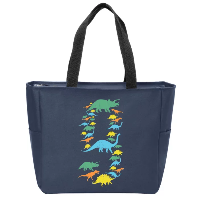 Dinosaur 9th Birthday Gift For 9 Year Old Boy Girl Zip Tote Bag