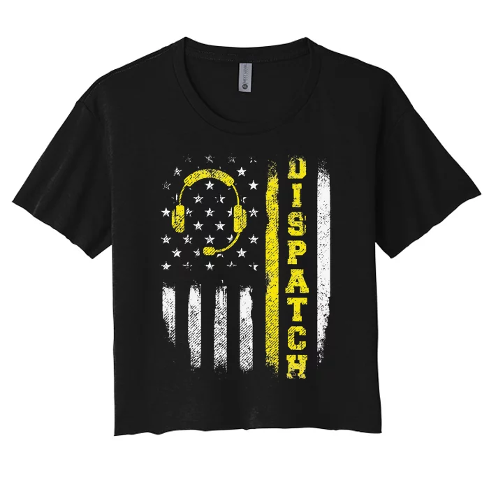 Dispatch 911 Dispatcher First Responder Emergency Call USA Women's Crop Top Tee