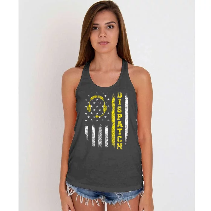 Dispatch 911 Dispatcher First Responder Emergency Call Usa Women's Knotted Racerback Tank