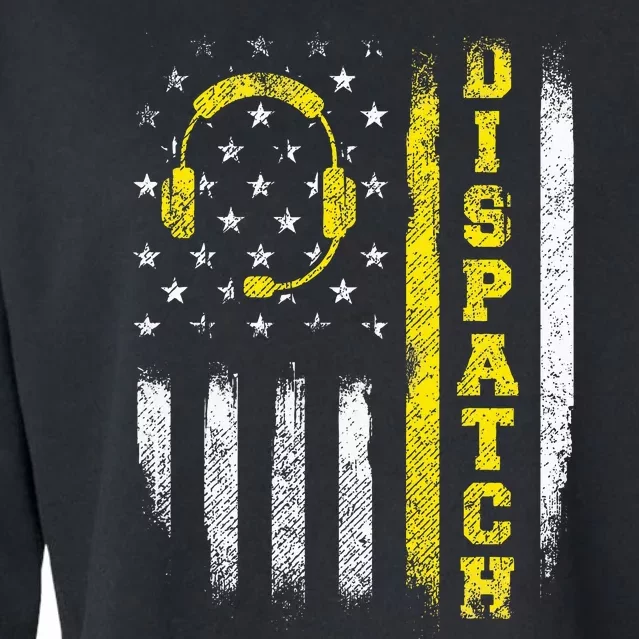 Dispatch 911 Dispatcher First Responder Emergency Call Usa Cropped Pullover Crew