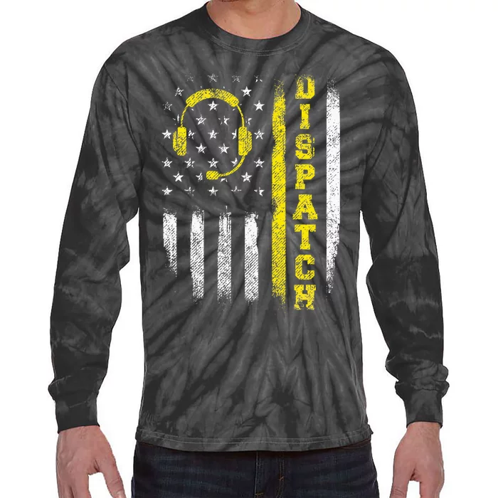 Dispatch 911 Dispatcher First Responder Emergency Tie-Dye Long Sleeve Shirt