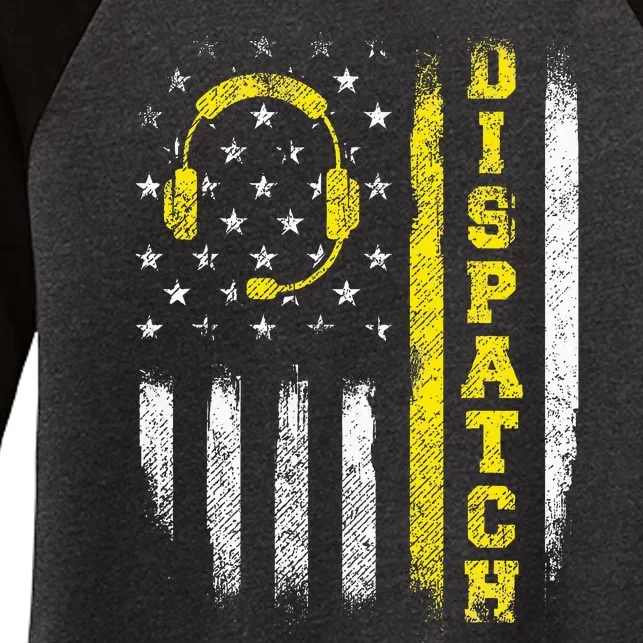 Dispatch 911 Dispatcher First Responder Emergency Women's Tri-Blend 3/4-Sleeve Raglan Shirt