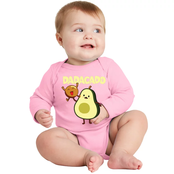 Dadacado Avocado 1st Birthday Dad Daddy Father Dada Baby Long Sleeve Bodysuit