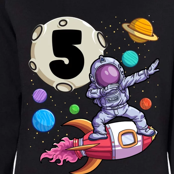 Dabbing Astronaut 5 Yrs Old Birthday Boy Space 5th Birthday Womens California Wash Sweatshirt