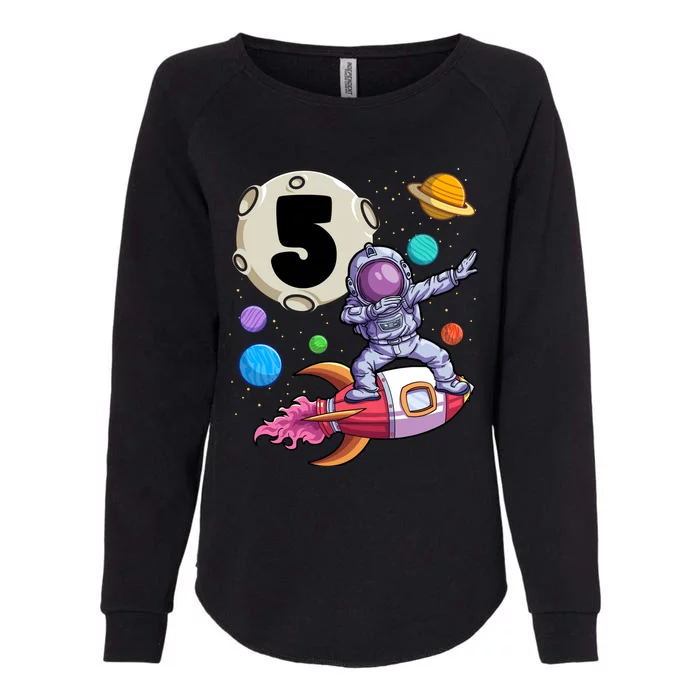 Dabbing Astronaut 5 Yrs Old Birthday Boy Space 5th Birthday Womens California Wash Sweatshirt