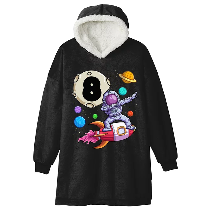 Dabbing Astronaut 8 Yrs Old Birthday Space 8th Birthday Hooded Wearable Blanket