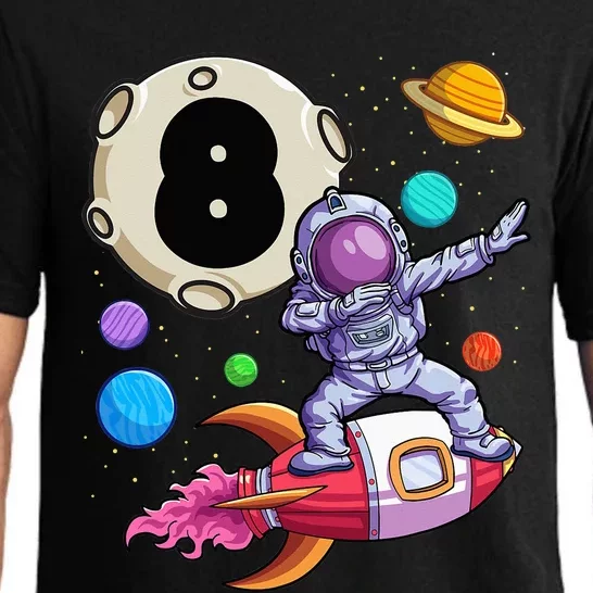 Dabbing Astronaut 8 Yrs Old Birthday Space 8th Birthday Pajama Set