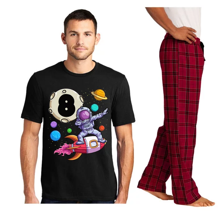 Dabbing Astronaut 8 Yrs Old Birthday Space 8th Birthday Pajama Set