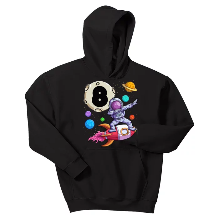 Dabbing Astronaut 8 Yrs Old Birthday Space 8th Birthday Kids Hoodie