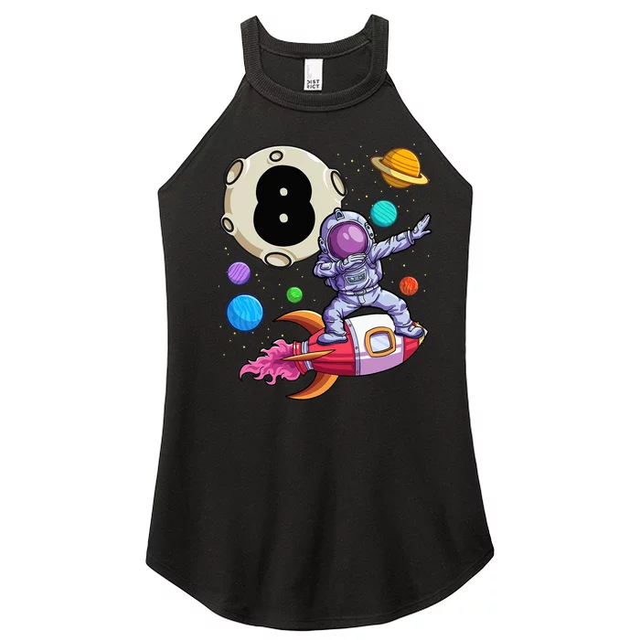 Dabbing Astronaut 8 Yrs Old Birthday Space Women’s Perfect Tri Rocker Tank