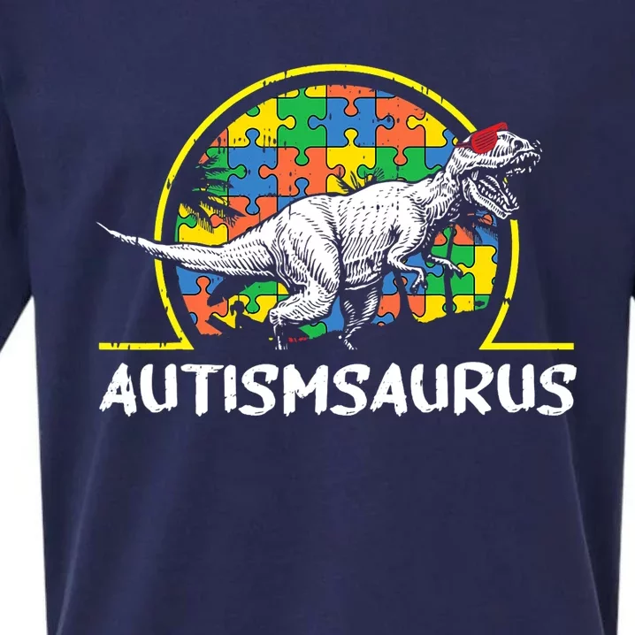 Dinosaur Autism Awareness Gifts Cute T Rex Saurus Sueded Cloud Jersey T-Shirt