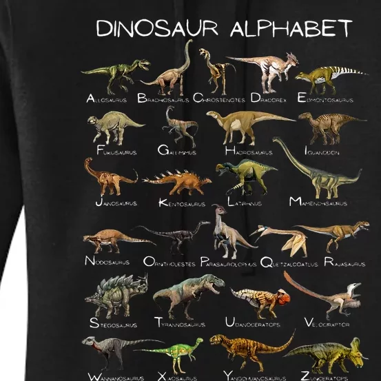 Dinosaur Alphabet ABC Dino Paleontology Educational Women's Pullover Hoodie