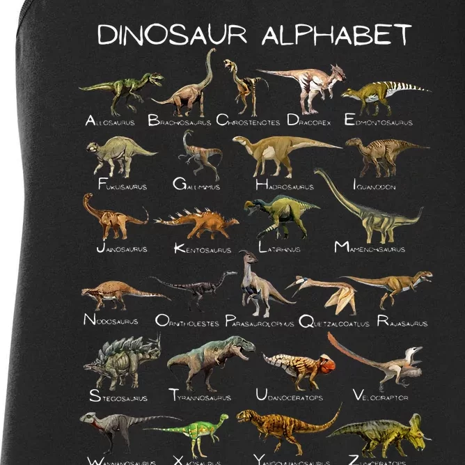 Dinosaur Alphabet ABC Dino Paleontology Educational Women's Racerback Tank