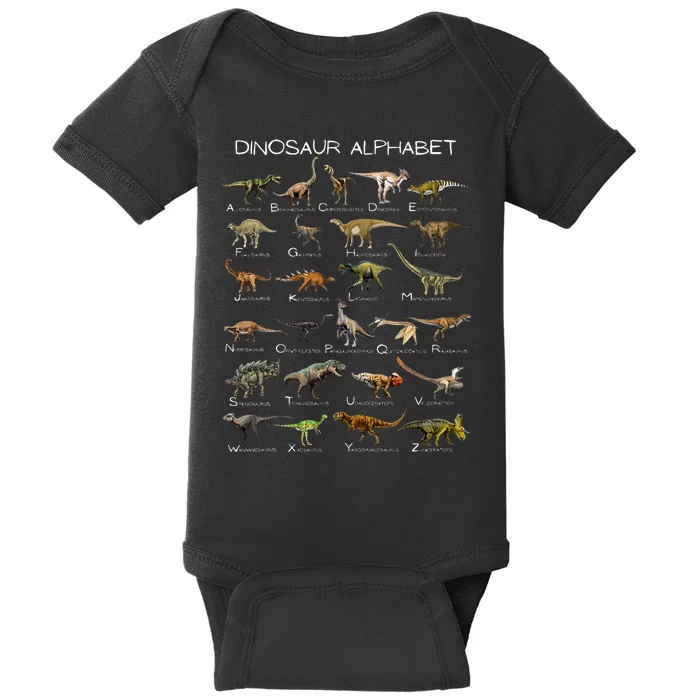 Dinosaur Alphabet ABC Dino Paleontology Educational Baby Bodysuit