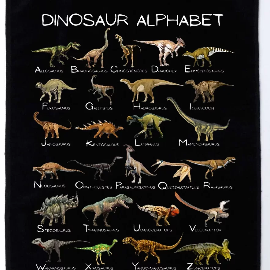 Dinosaur Alphabet ABC Dino Paleontology Educational Platinum Collection Golf Towel