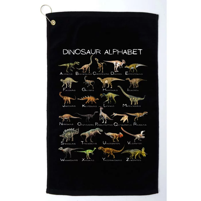 Dinosaur Alphabet ABC Dino Paleontology Educational Platinum Collection Golf Towel