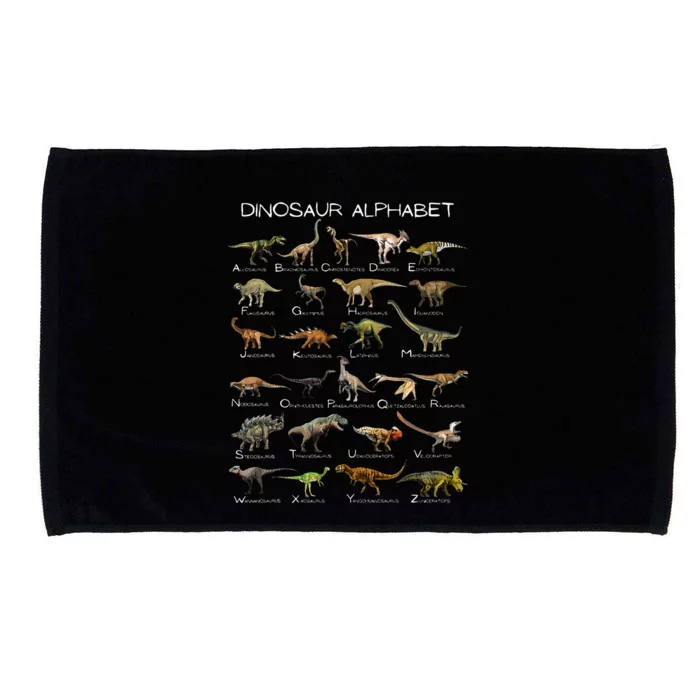 Dinosaur Alphabet ABC Dino Paleontology Educational Microfiber Hand Towel