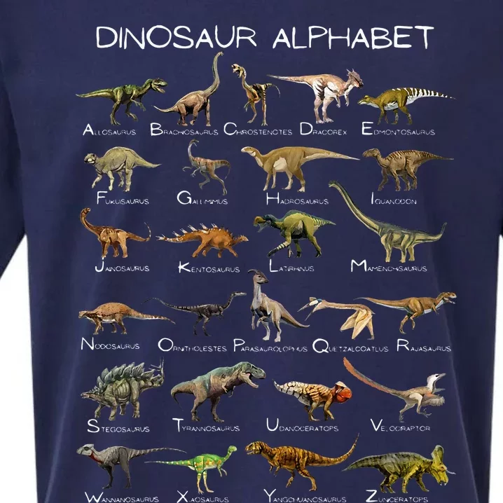 Dinosaur Alphabet ABC Dino Paleontology Educational Sueded Cloud Jersey T-Shirt