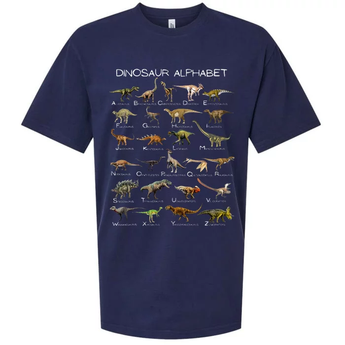 Dinosaur Alphabet ABC Dino Paleontology Educational Sueded Cloud Jersey T-Shirt