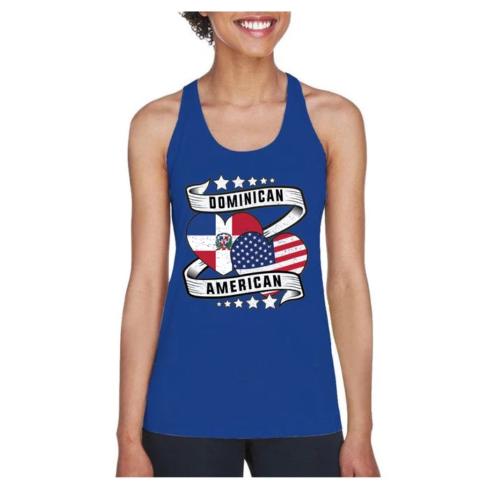 Dominican And American Meaningful Gift Half American Half Dominican Gift Women's Racerback Tank